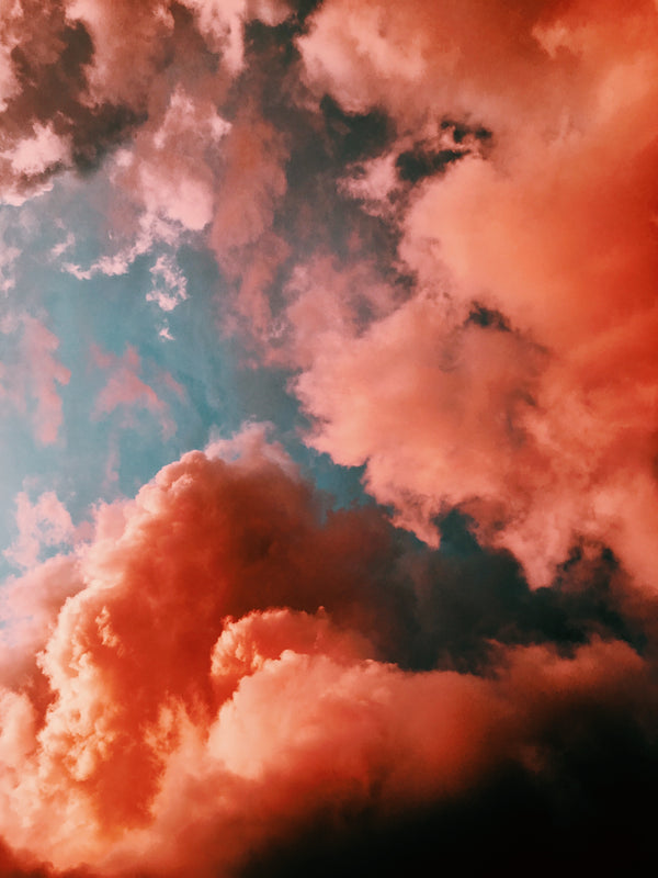 Red textural clouds for Zodiaque Moon monthly horoscopes
