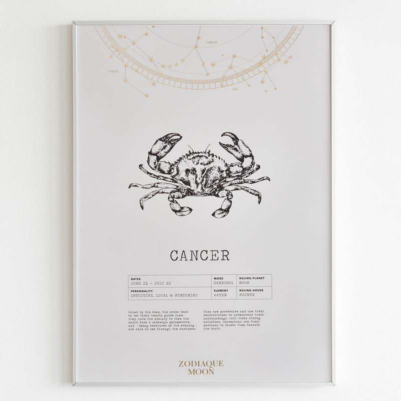Cancer A3 Art Print - Off White