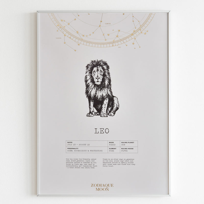 Leo A3 Art Print - Off White