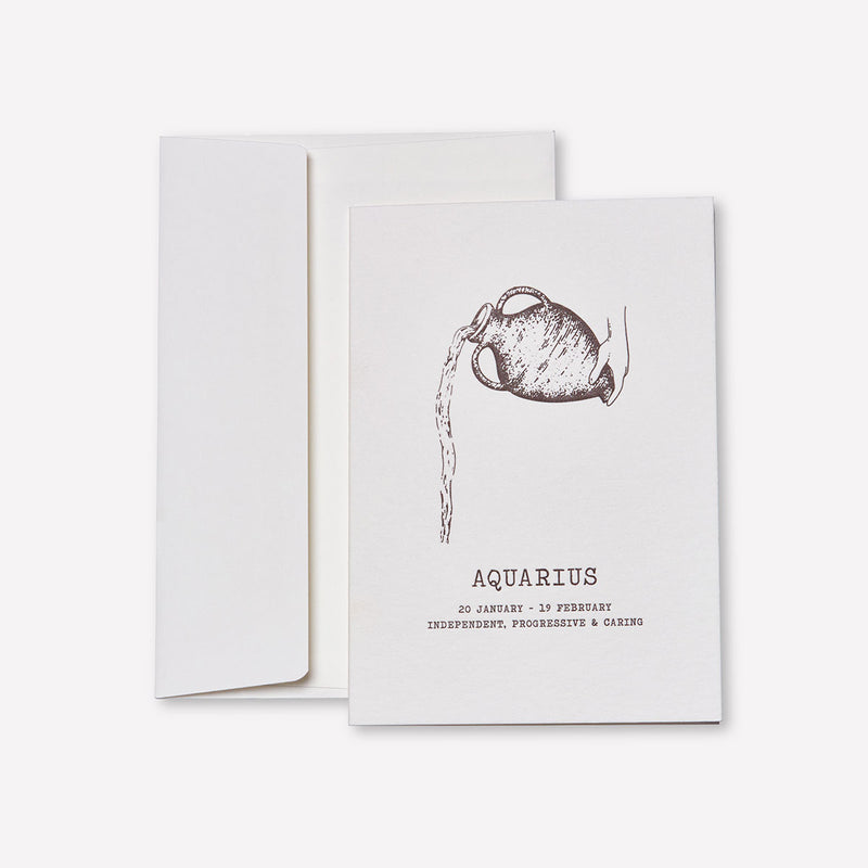 Aquarius Letterpress Greeting Cards