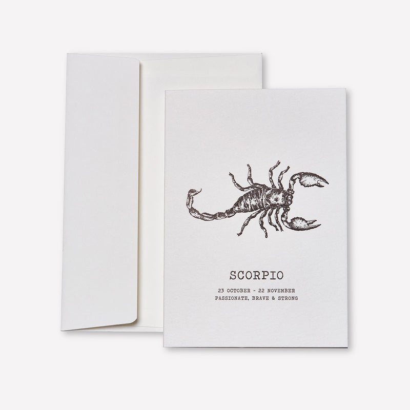 Scorpio Letterpress Greeting Cards