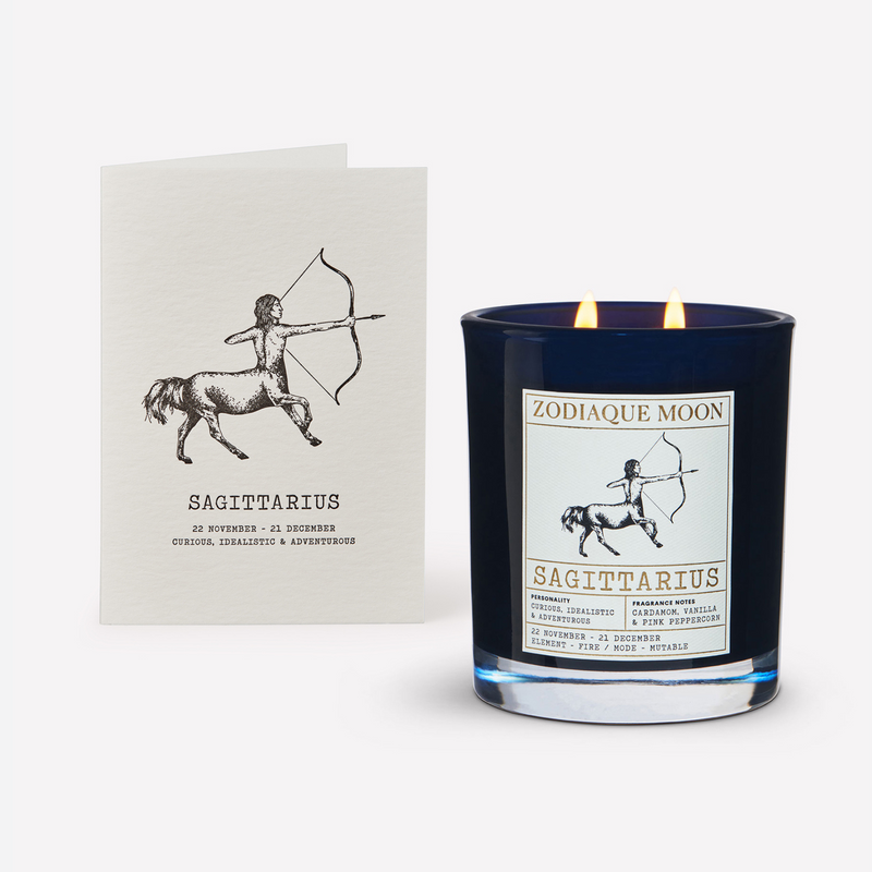 Gift Set: Luxury Zodiac Scented Candle and Greeting Card