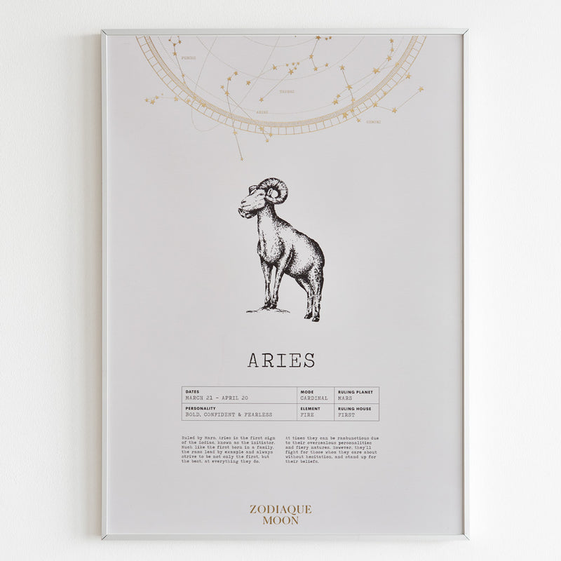Aries A3 Art Print - Off White