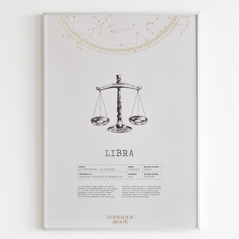 Libra A3 Art Print - Off White