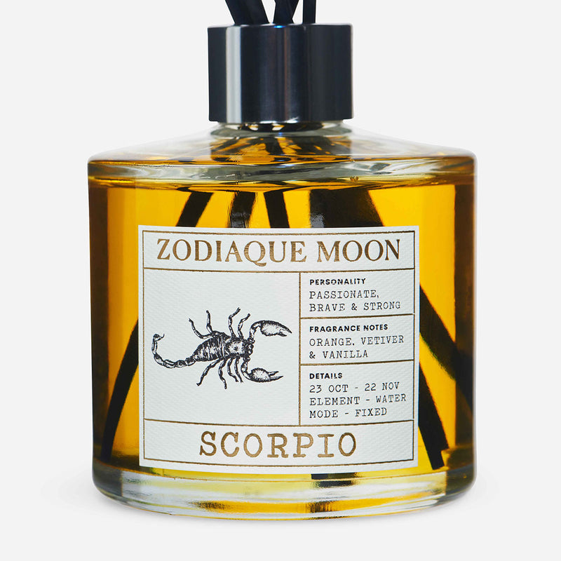 Scorpio - Vetiver, Vanilla, Cedarwood, Orange, Cardamom, and Patchouli Scented Reed Diffuser