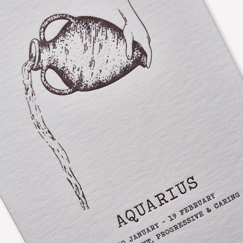 Aquarius Letterpress Greeting Cards