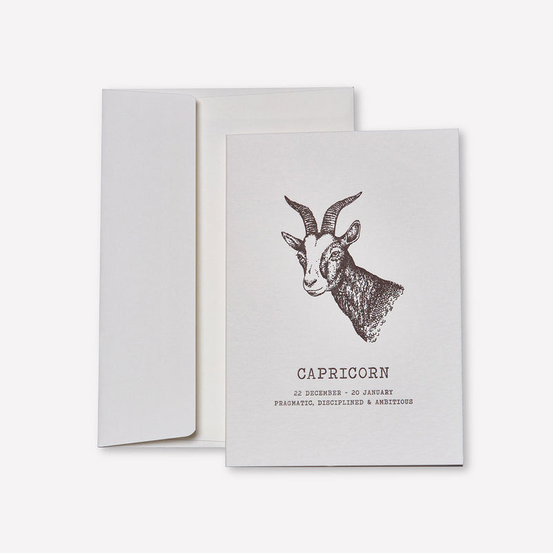 Capricorn Letterpress Greeting Cards