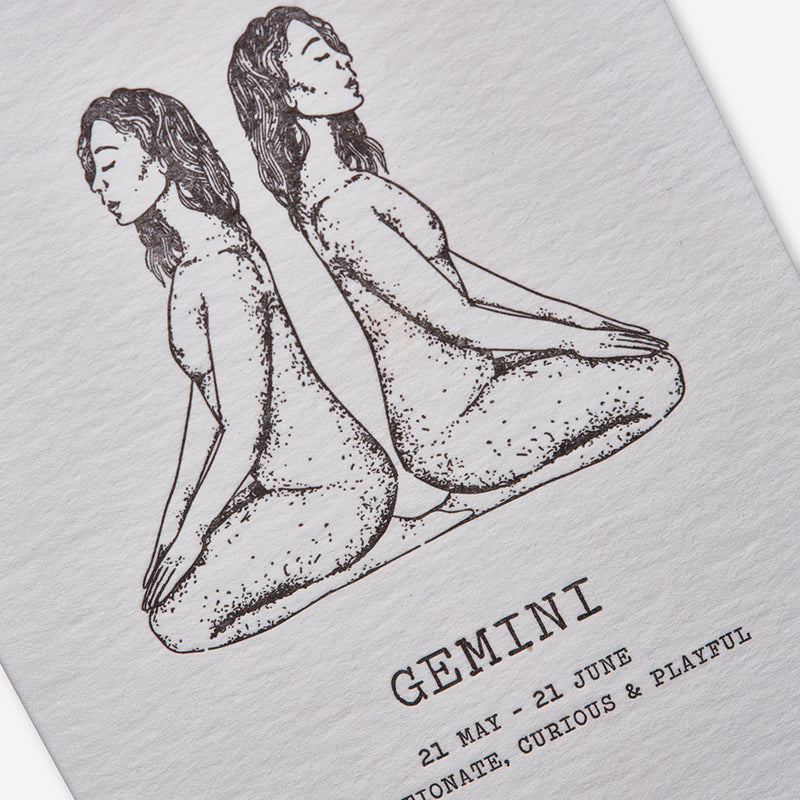 Gemini Letterpress Greeting Cards