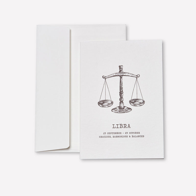 Libra Letterpress Greeting Cards