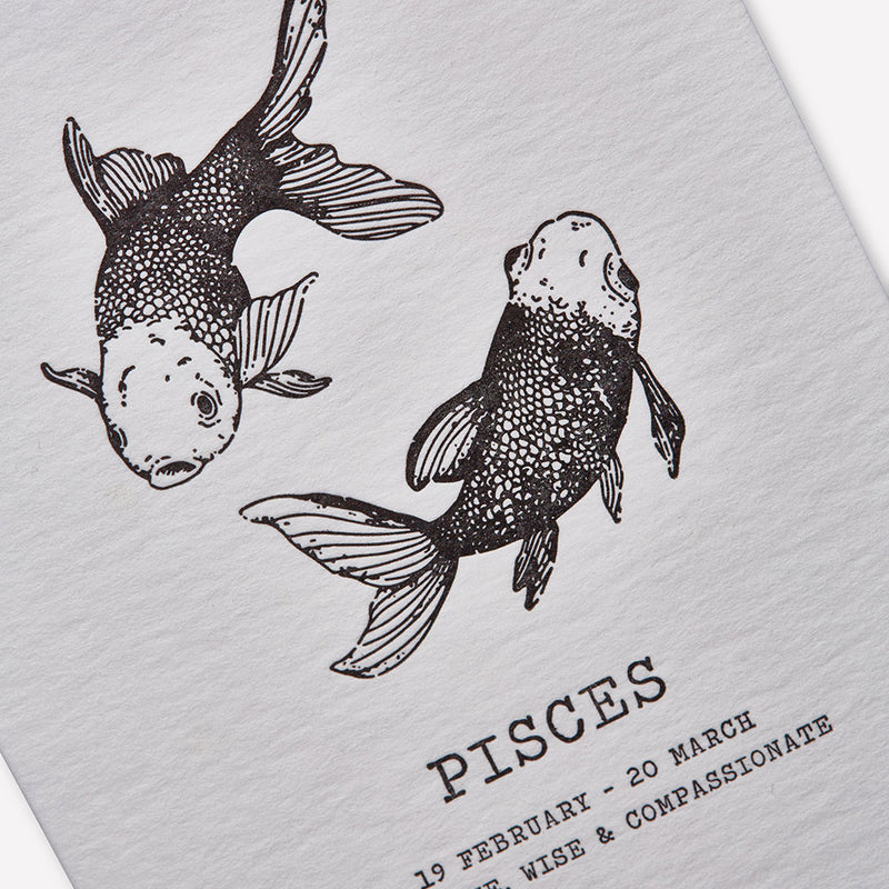 Pisces Letterpress Greeting Cards