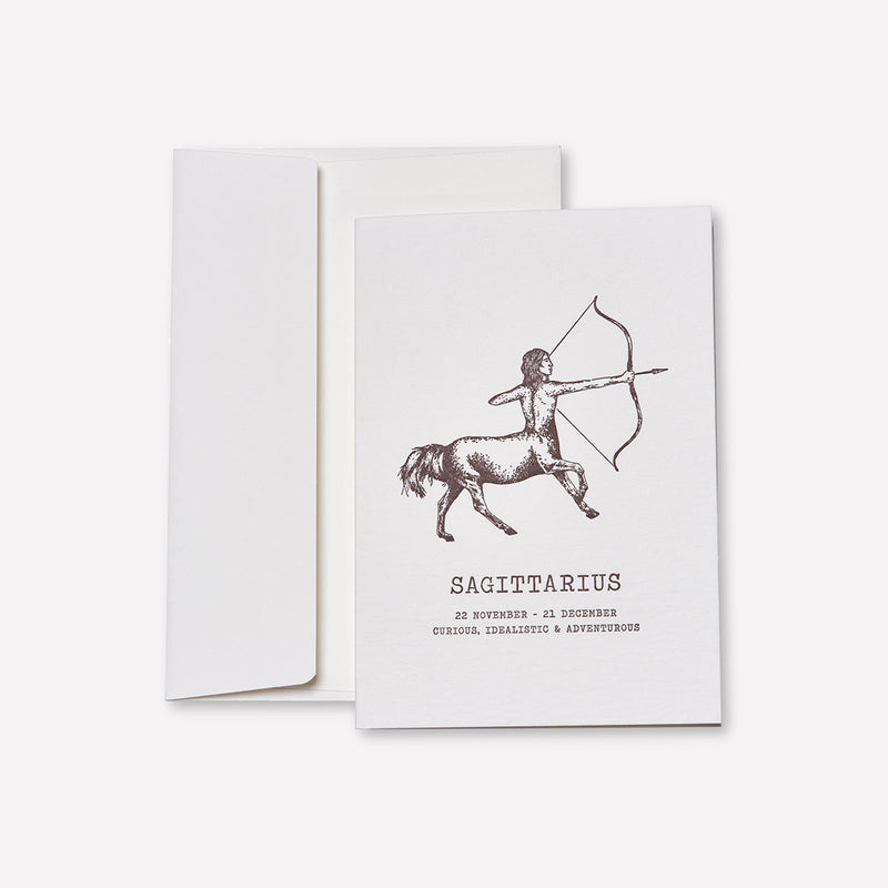 Sagittarius Letterpress Greeting Cards