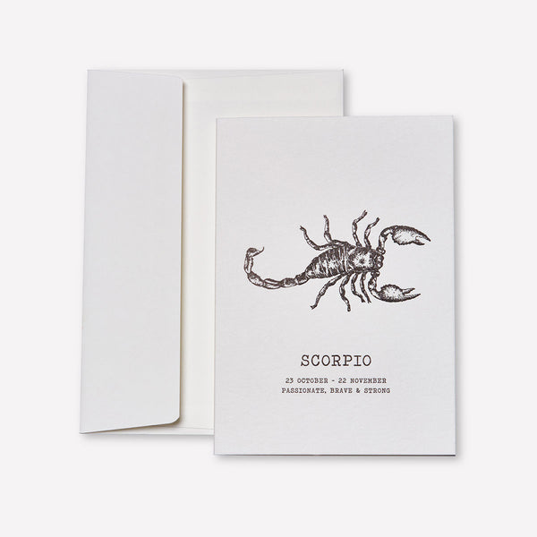 Scorpio Letterpress Greeting Cards