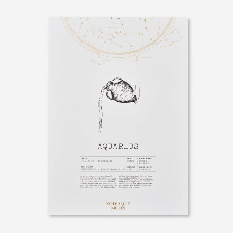 Aquarius A3 Art Print - Off White