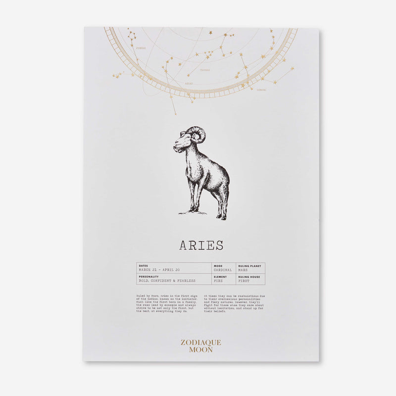 Aries A3 Art Print - Off White