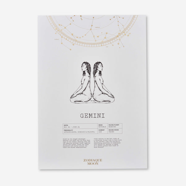 Gemini A3 Art Print - Off White
