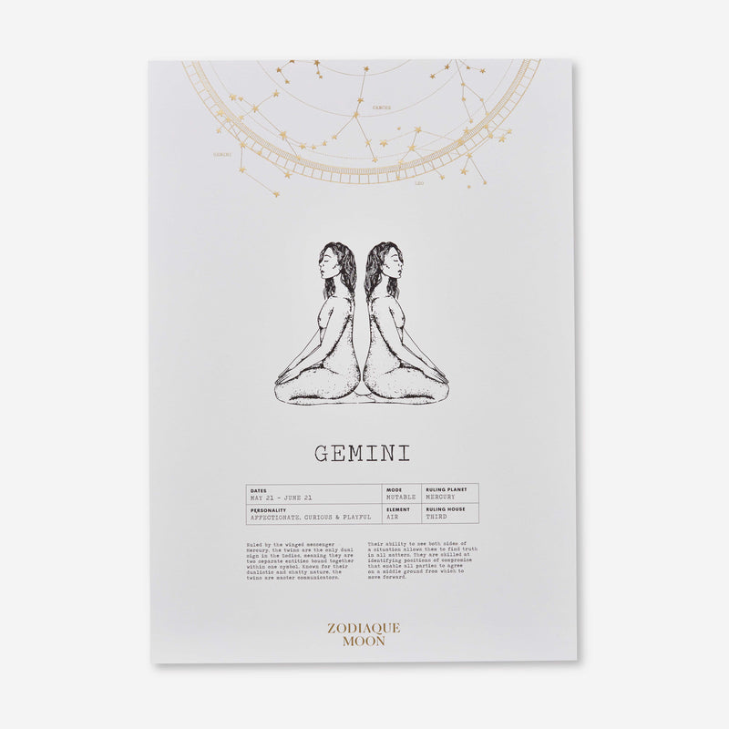 Gemini A3 Art Print - Off White
