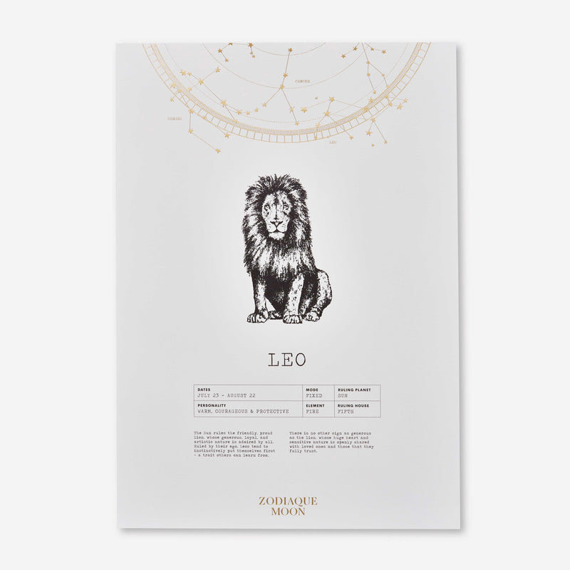 Leo A3 Art Print - Off White